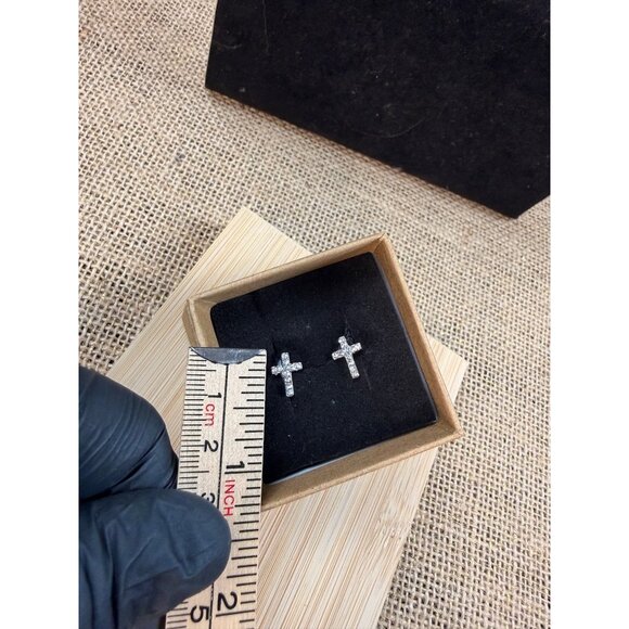 Dainty Crystal Cross Earrings In Gift Box For Women Or Teens - Picture 4 of 8
